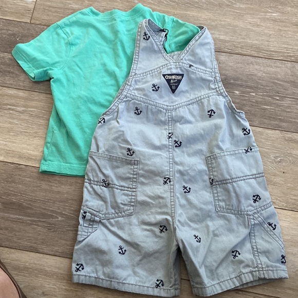 OshKosh overall shorts and Jumping Beans Shirt - Picture 2 of 4